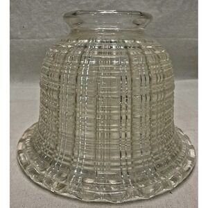 Vintage Holophane Glass Lamp Shade 3" Fitter Ribbed Prismatic Early 1900s